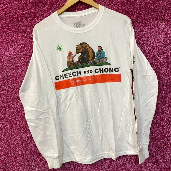 Cheech & Chong California Dreaming Chilling In California Republic Flag Long Sle - Picture 3 of 4